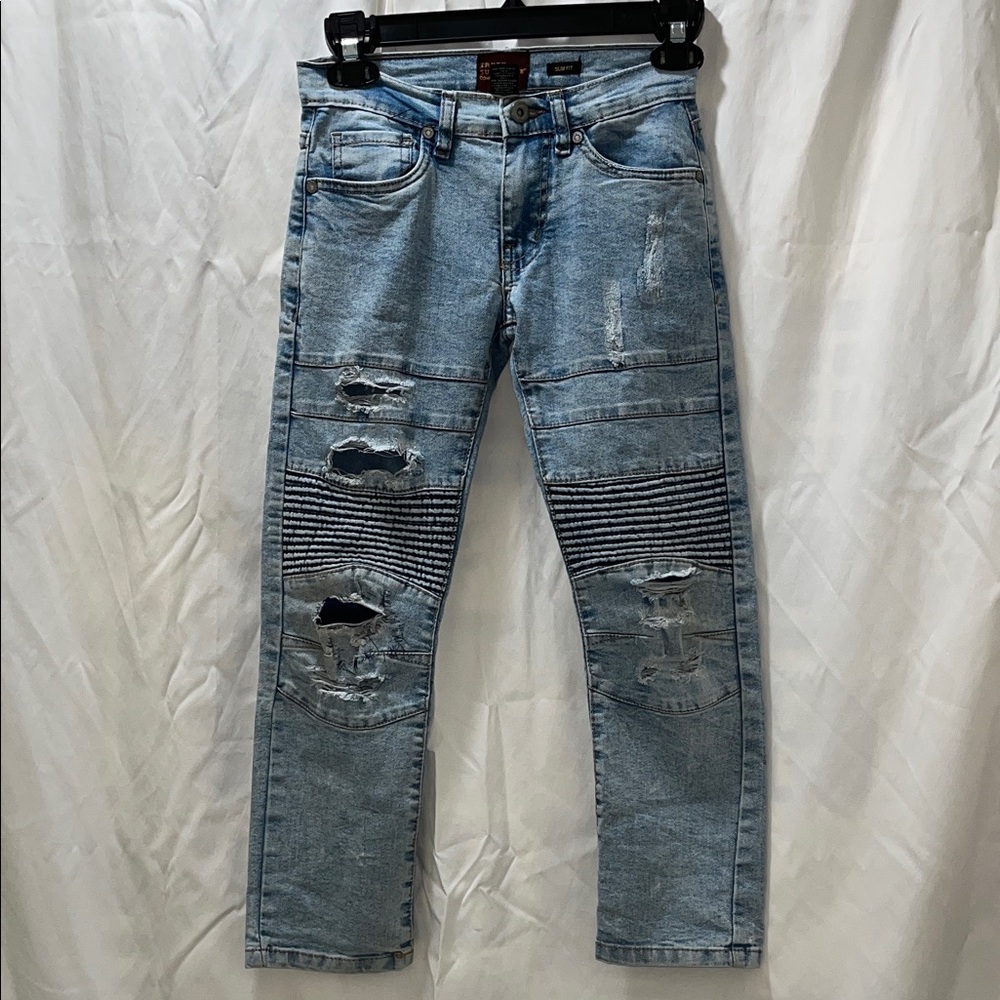 Light Wash Skinny Ripped Men's Jeans